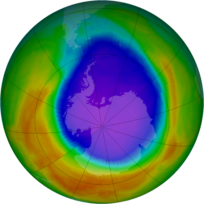 Antarctic ozone map for 08 October 2000